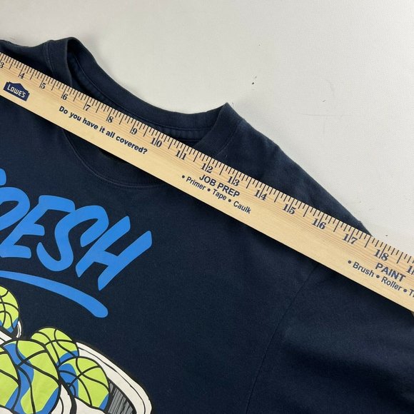 Nike Basketball Graphic Tee T Shirt Blue Volt Green Medium “Fresh Daily” Mint - Picture 8 of 10